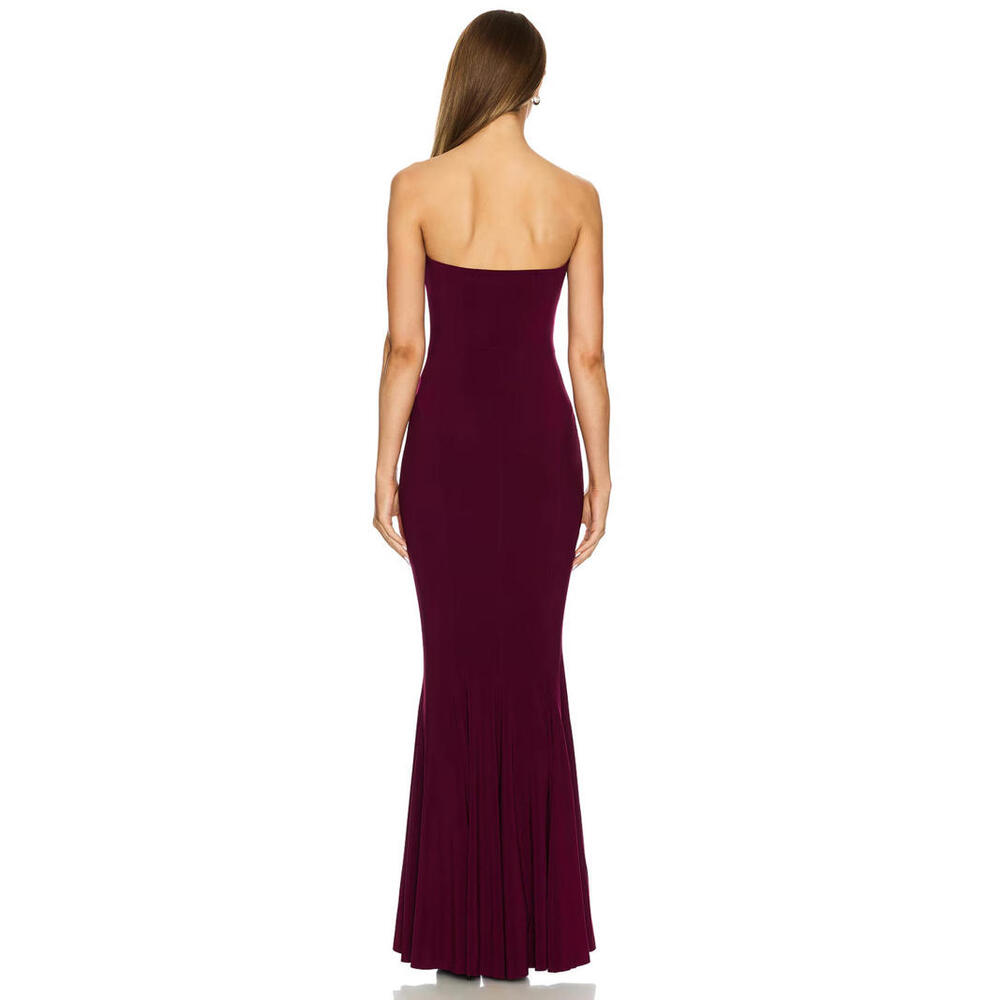 Norma Kamali x REVOLVE Strapless Fishtail Gown plum size XS NWT $375msrp - Picture 3 of 7